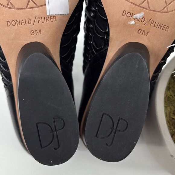 New Donald J Pliner Women's‎ JACQI Woven Wedge Peep Toe Zip Bootie Black 6 - Picture 15 of 16